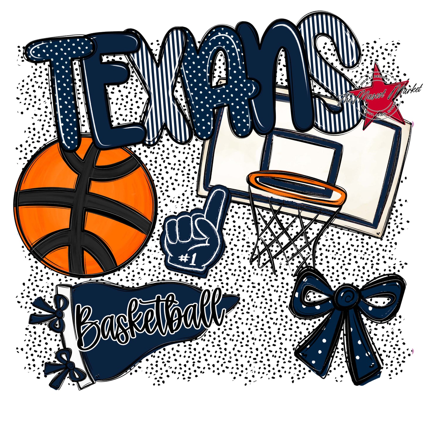 Texans Basketball Spirit-Navy