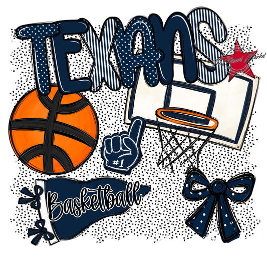 Texans Basketball Spirit-Navy