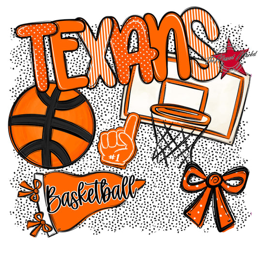 Texans Basketball Spirit-Orange