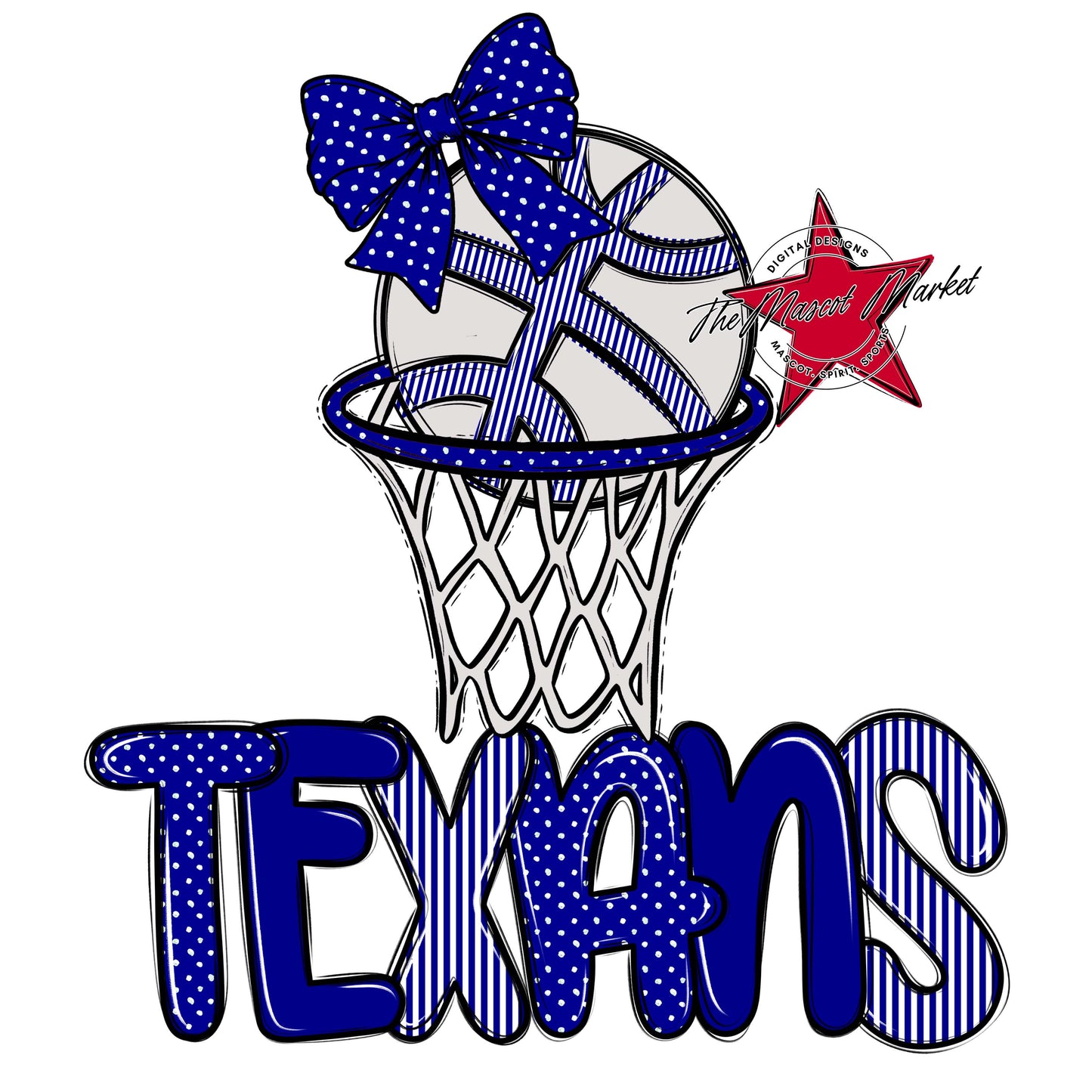 Texans Basketball Spirit Design-Blue
