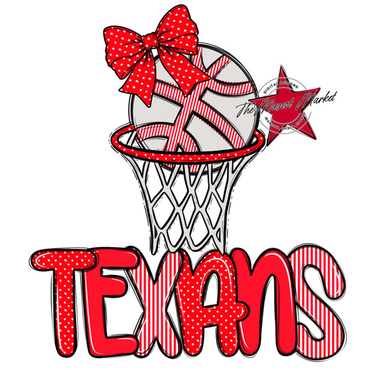 Texans Basketball Spirit Design-Bright Red