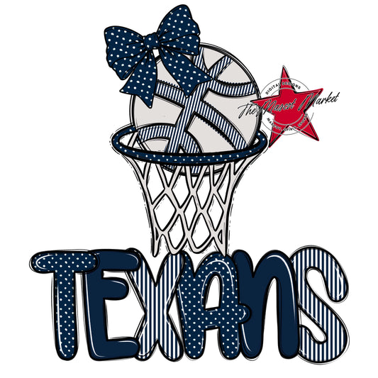 Texans Basketball Spirit Design-Navy
