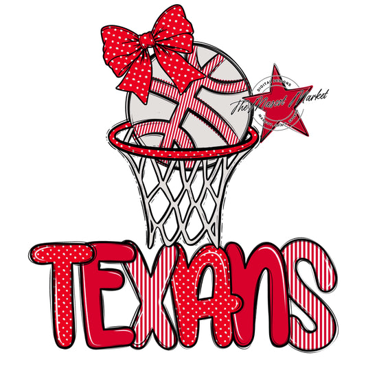 Texans Basketball Spirit Design-Red