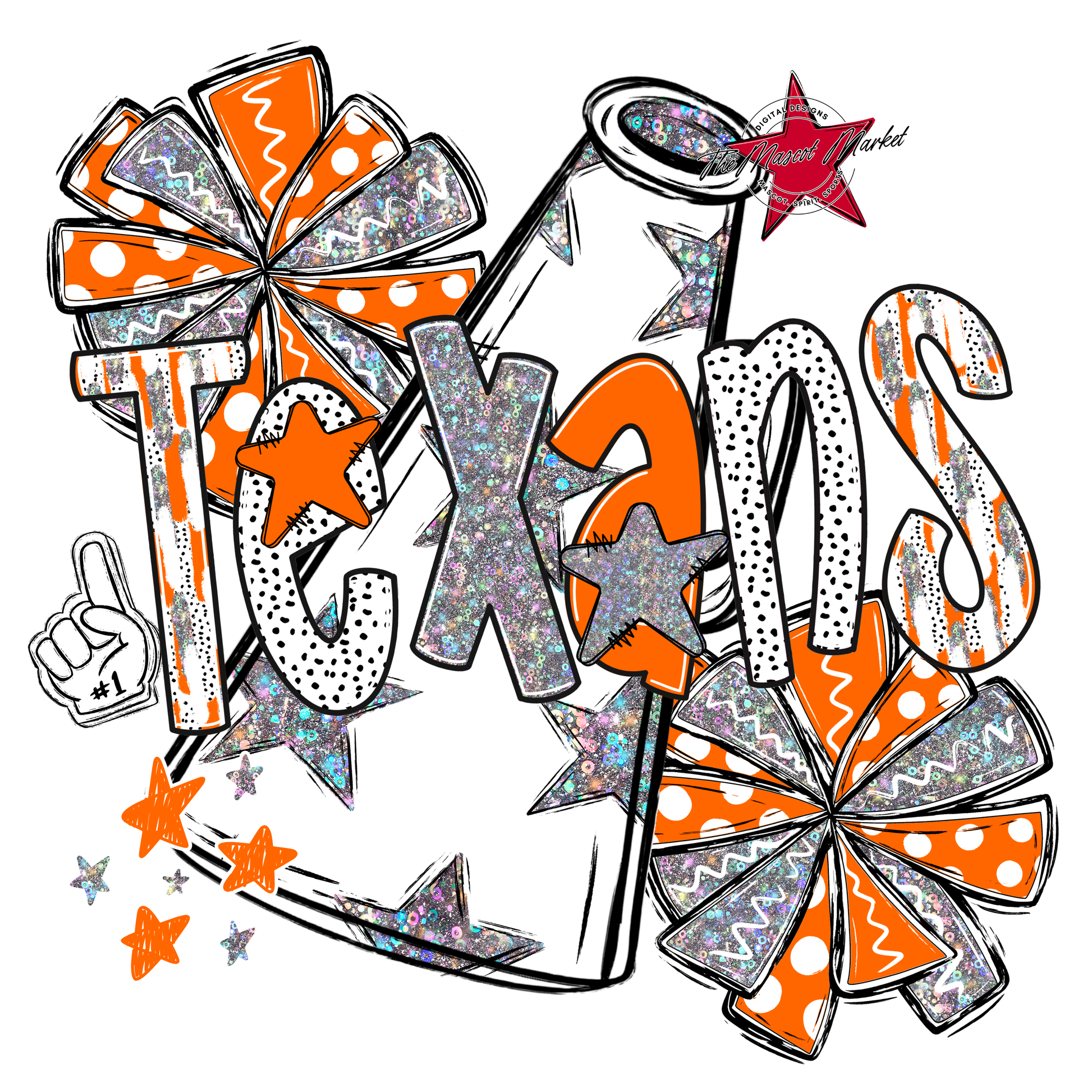 Texans Cheer Megaphone Scrape-Orange