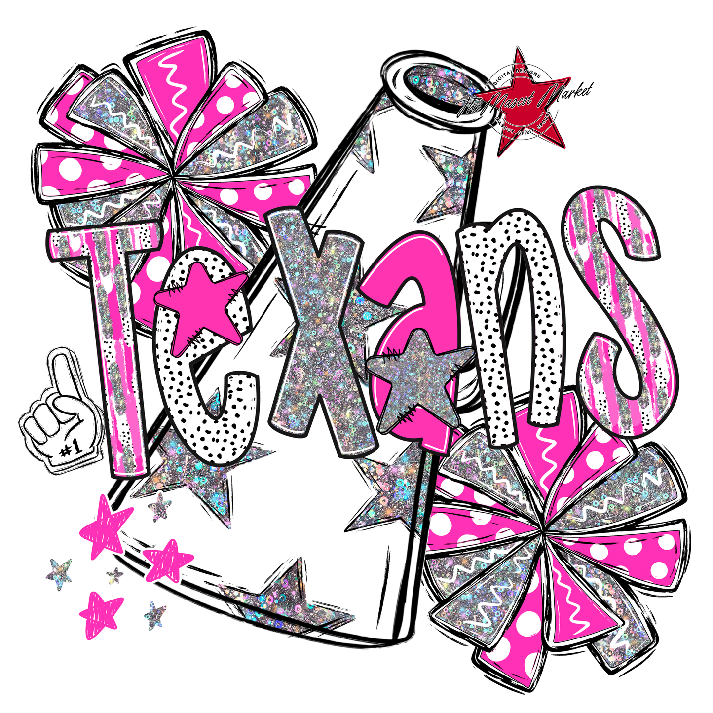 Texans Cheer Megaphone Scrape-Pink