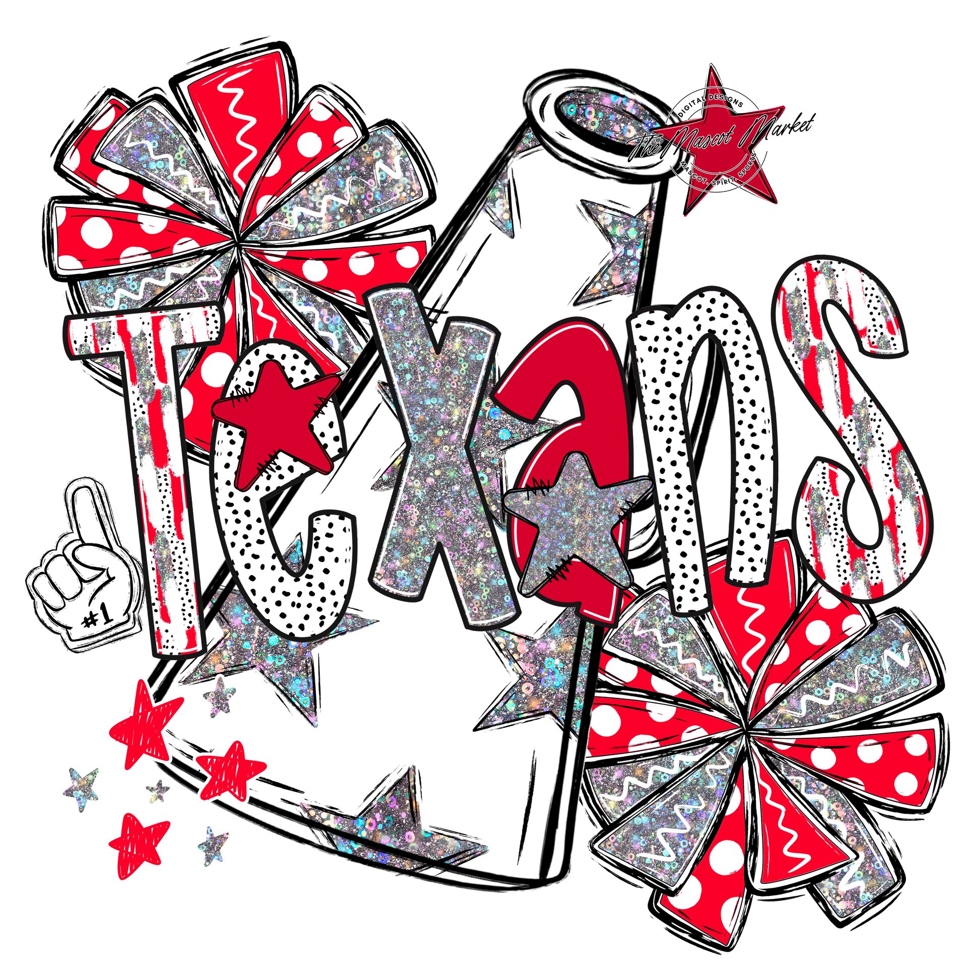 Texans Cheer Megaphone Scrape-Red