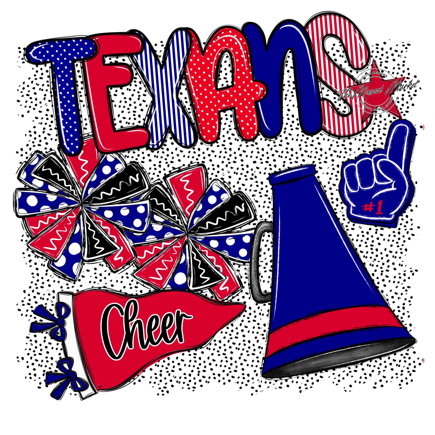 Texans Cheer Spirit-Blue & Red