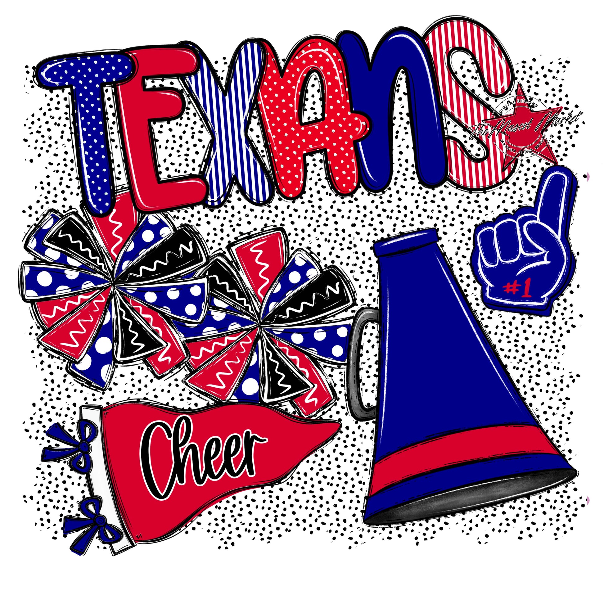 Texans Cheer Spirit-Blue & Red