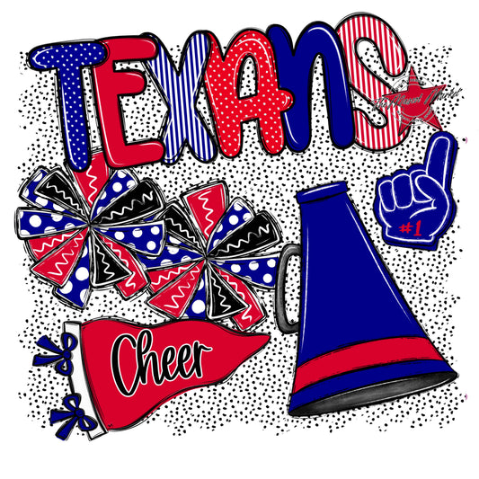 Texans Cheer Spirit-Blue & Red