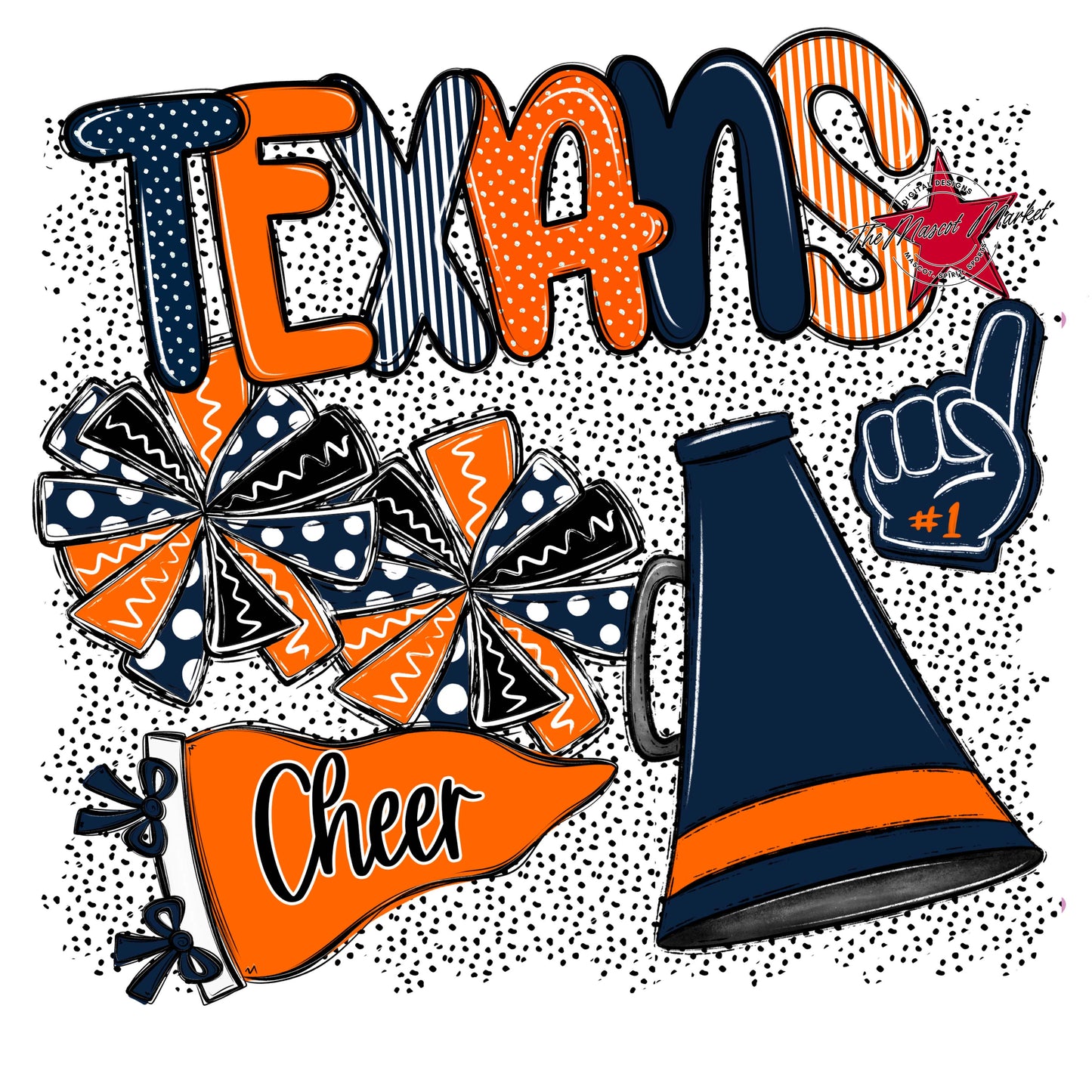 Texans Cheer Spirit-Navy & Orange