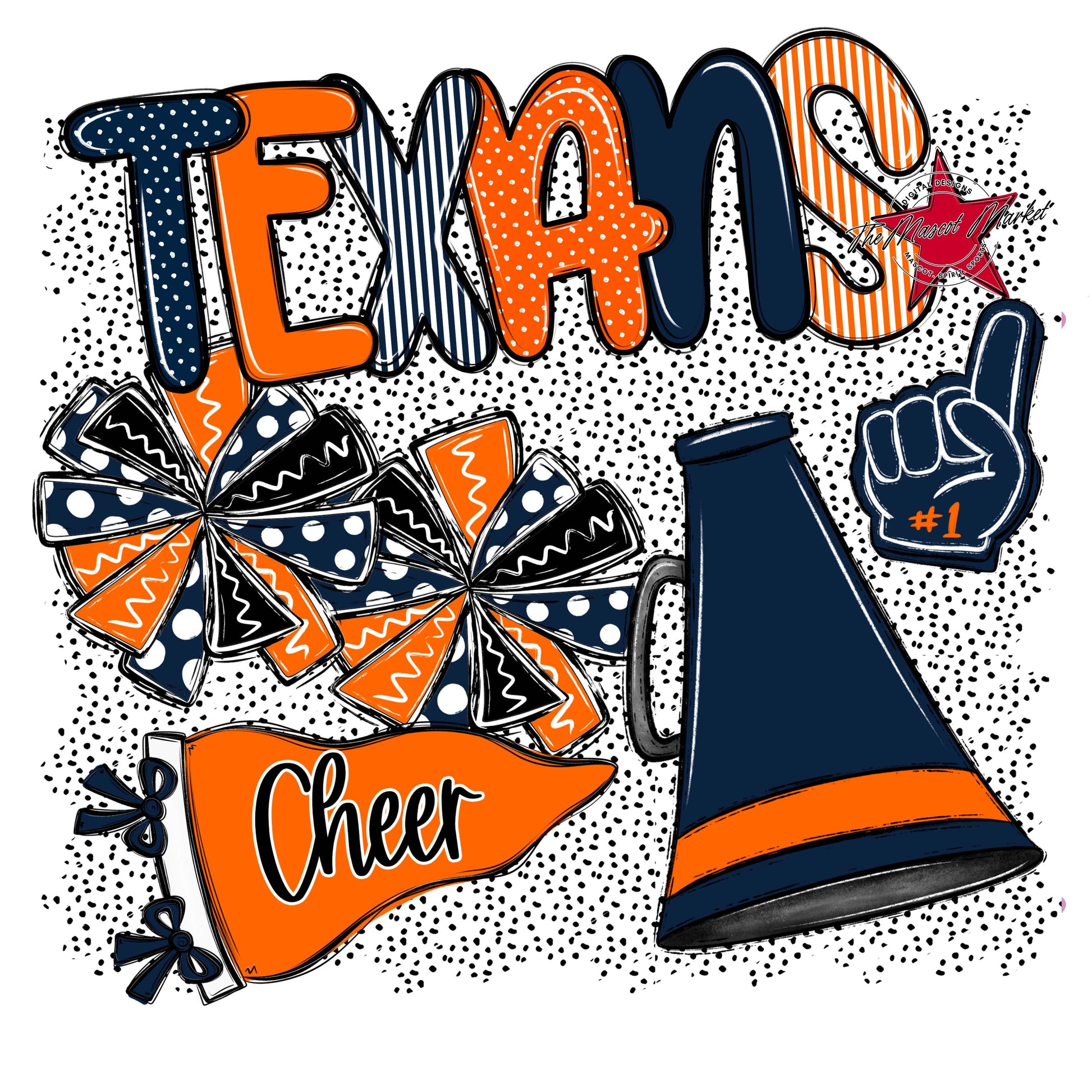 Texans Cheer Spirit-Navy & Orange
