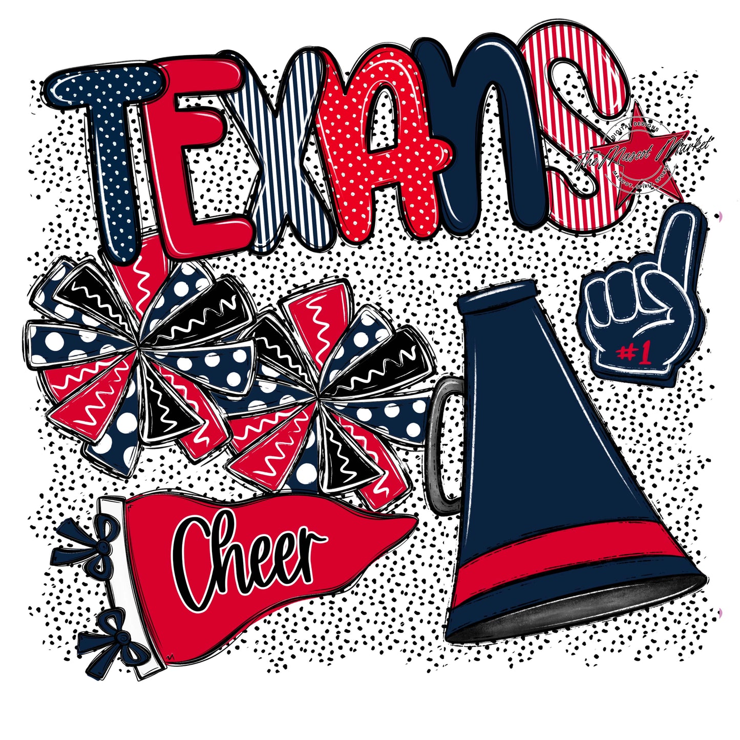 Texans Cheer Spirit-Navy & Red