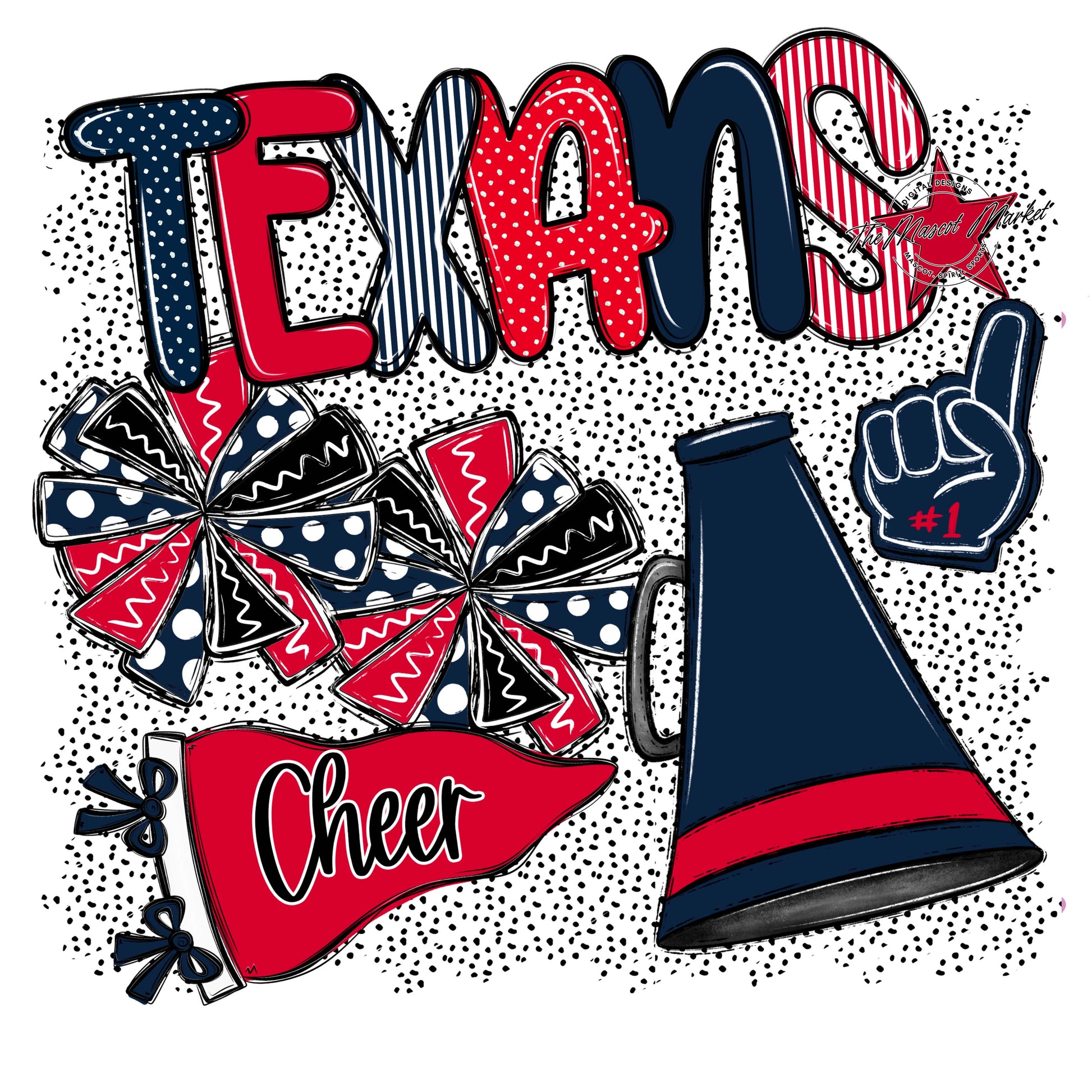 Texans Cheer Spirit-Navy & Red