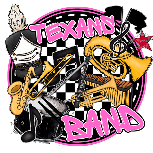 Texans Circle Band Design-Baby Pink