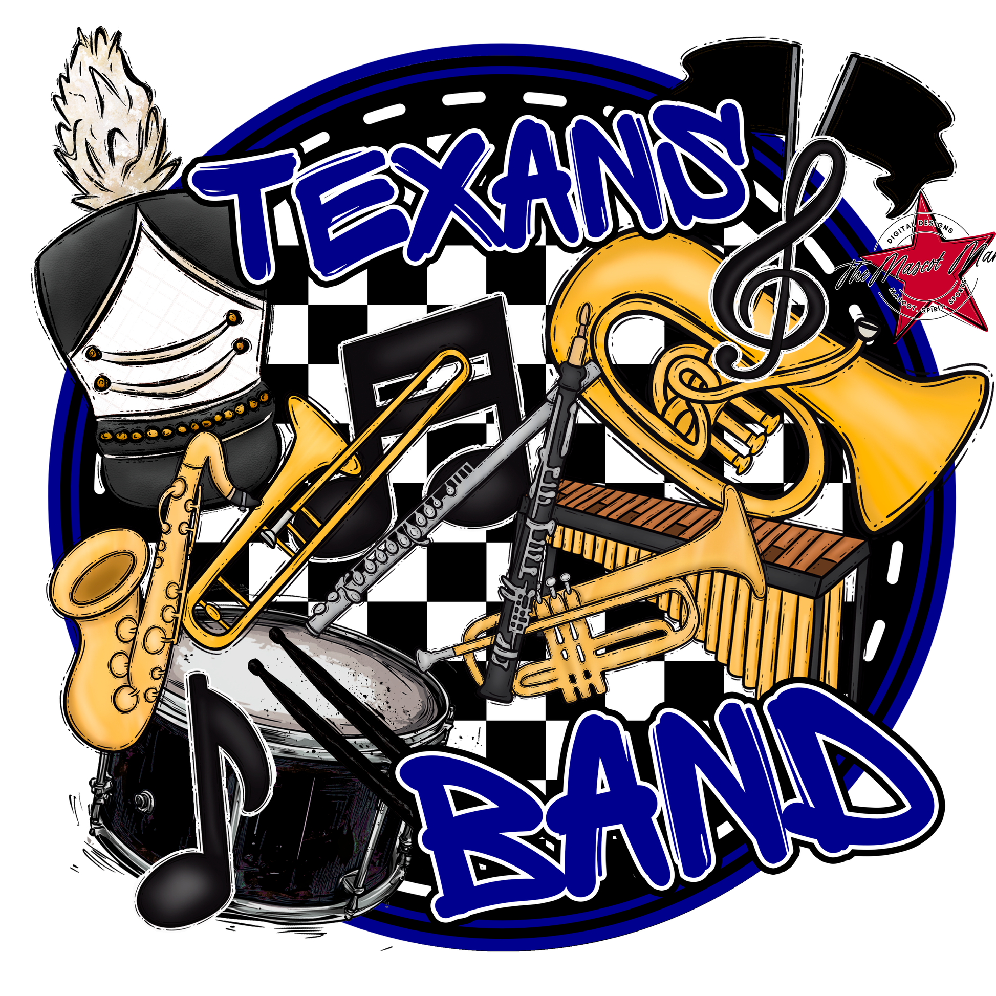 Texans Circle Band Design-Blue