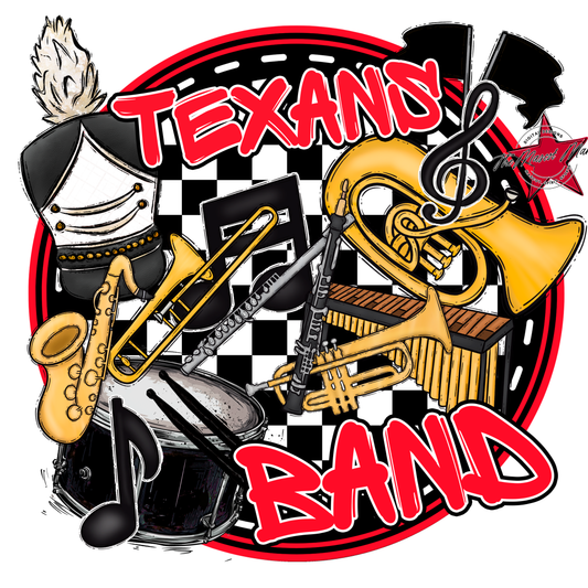 Texans Circle Band Design-Bright Red