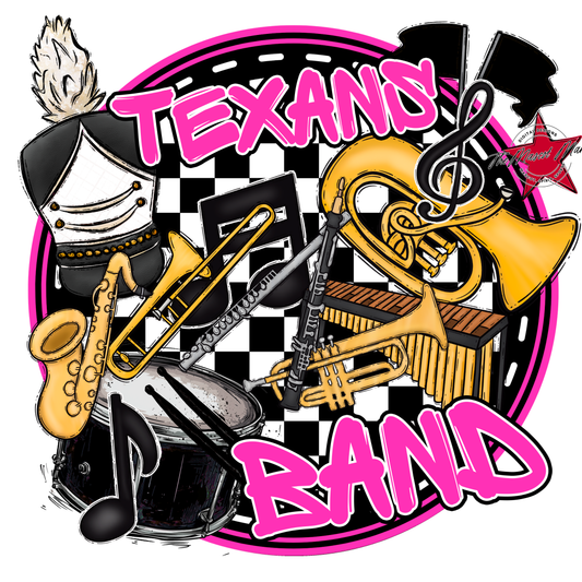 Texans Circle Band Design-Pink