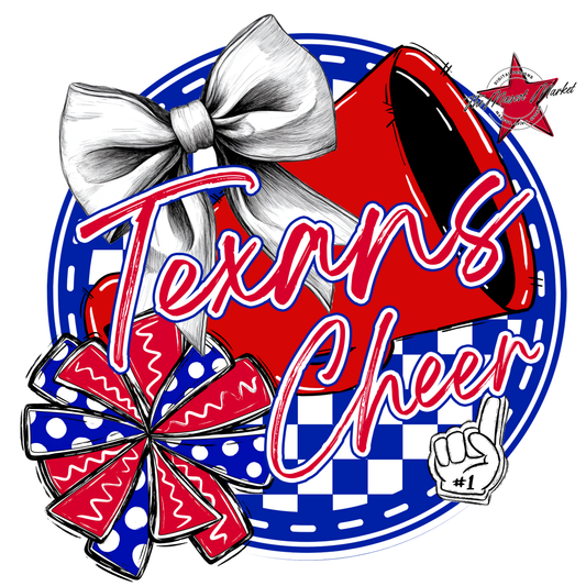 Texans Circle Cheer Design-Blue-Red