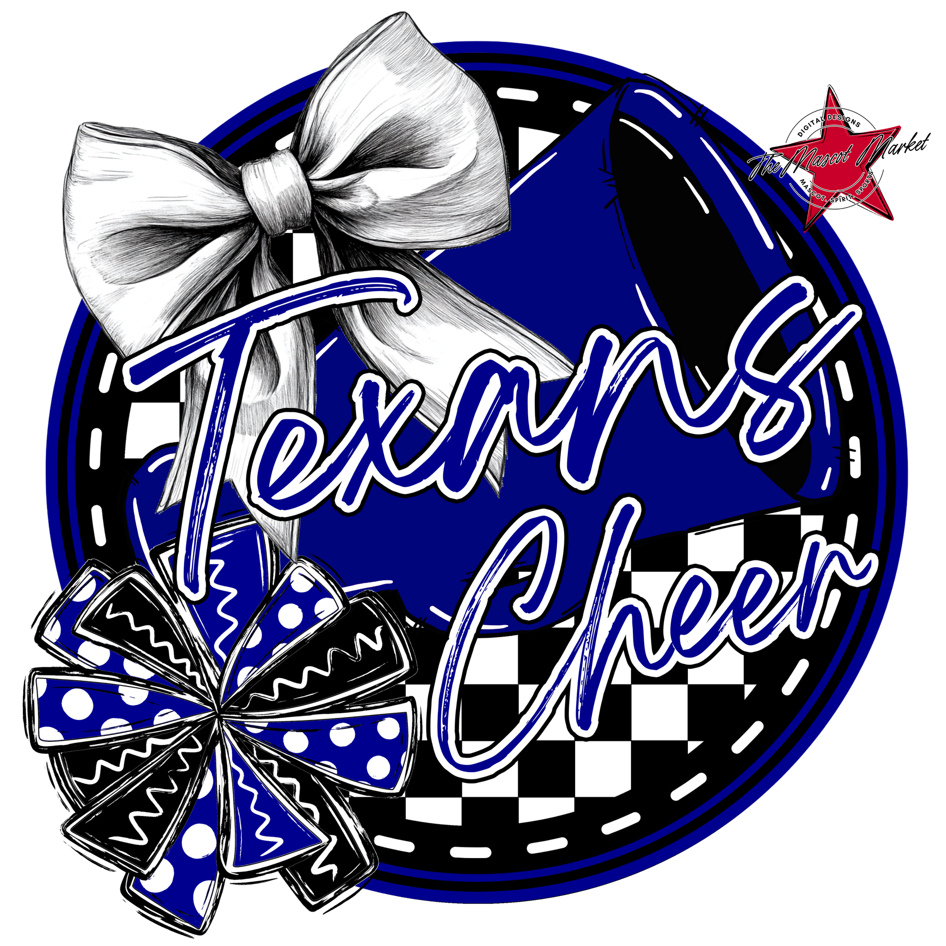 Texans Circle Cheer Design-Blue