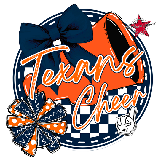Texans Circle Cheer Design-Navy-Orange