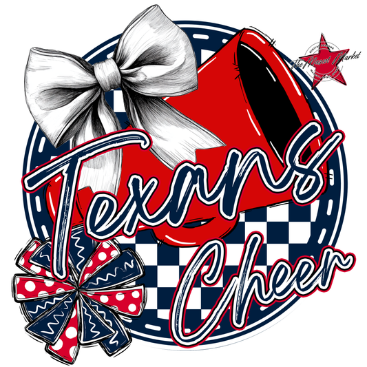Texans Circle Cheer Design-Navy-Red