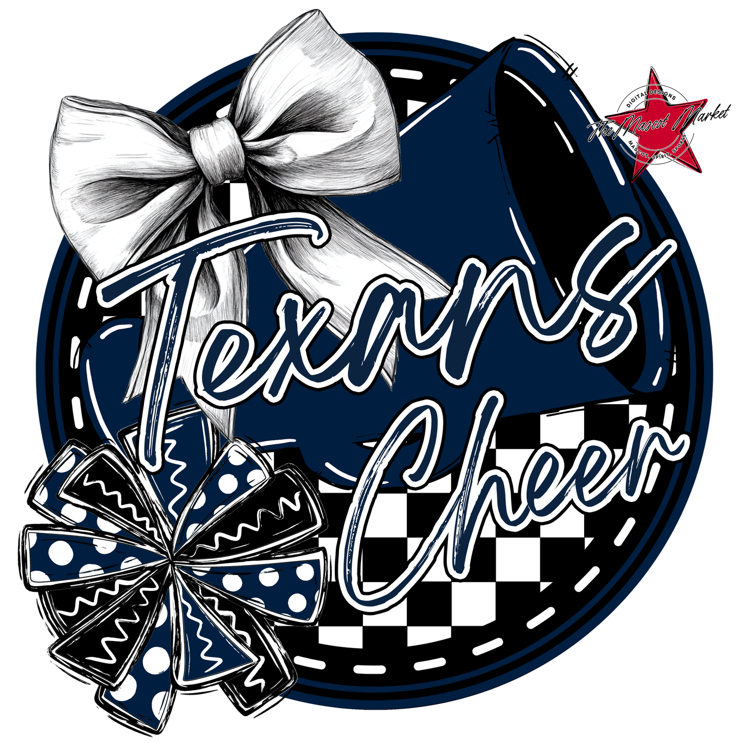 Texans Circle Cheer Design-Navy