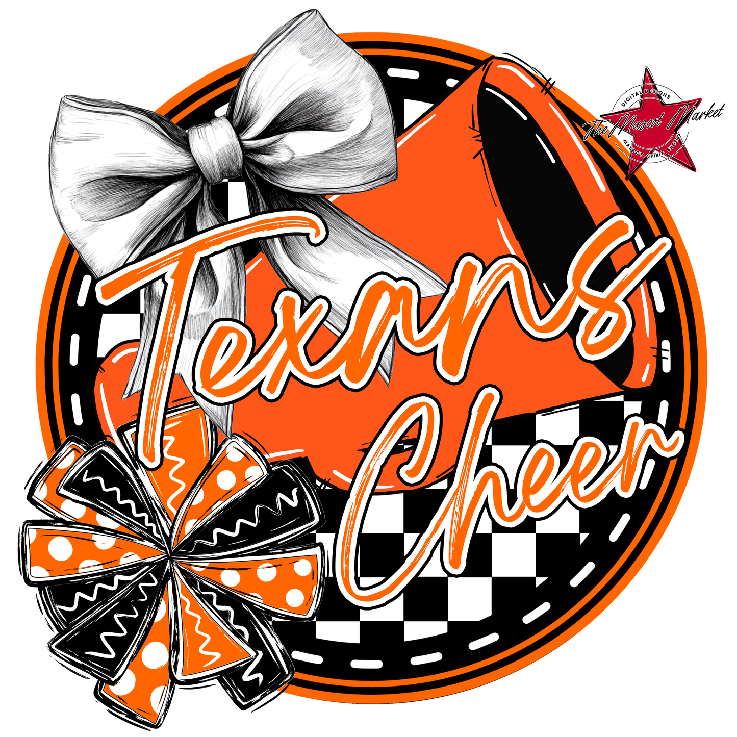 Texans Circle Cheer Design-Orange