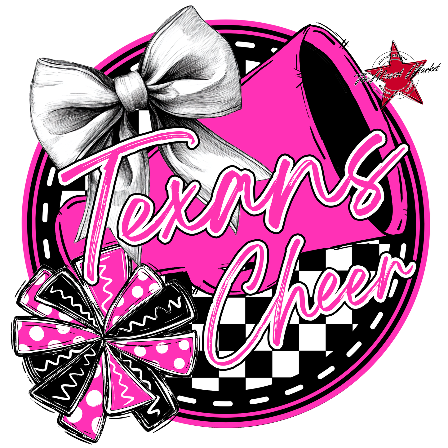 Texans Circle Cheer Design-Pink