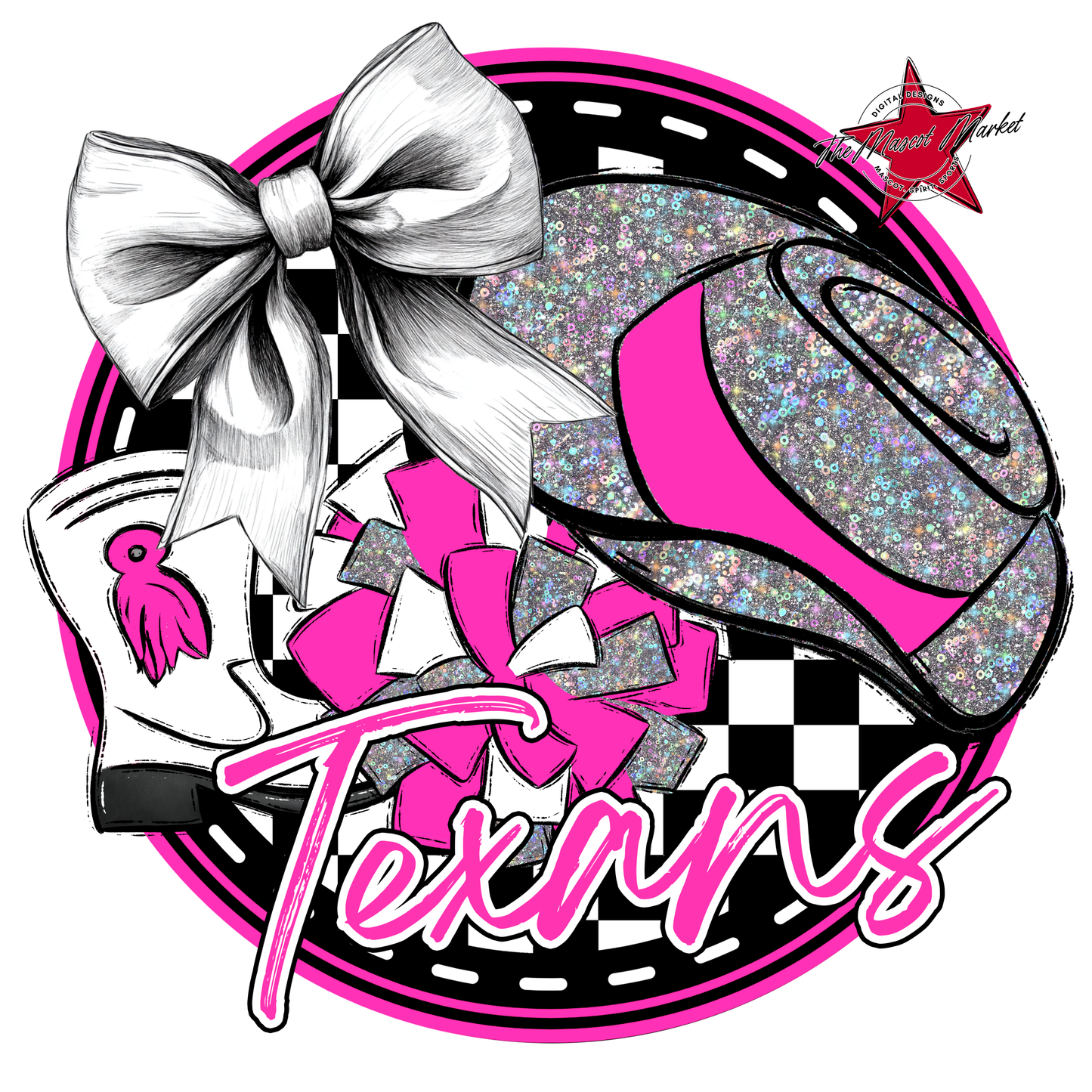 Texans Circle Drillteam Design-Pink