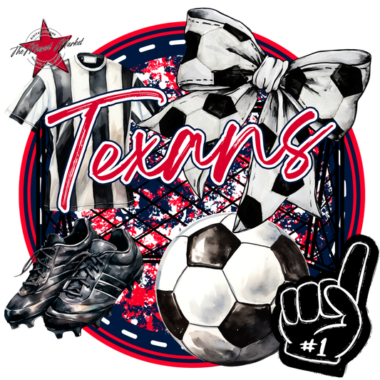 Texans Circle Soccer Design-Navy-Red