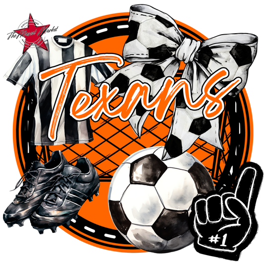 Texans Circle Soccer Design-Orange
