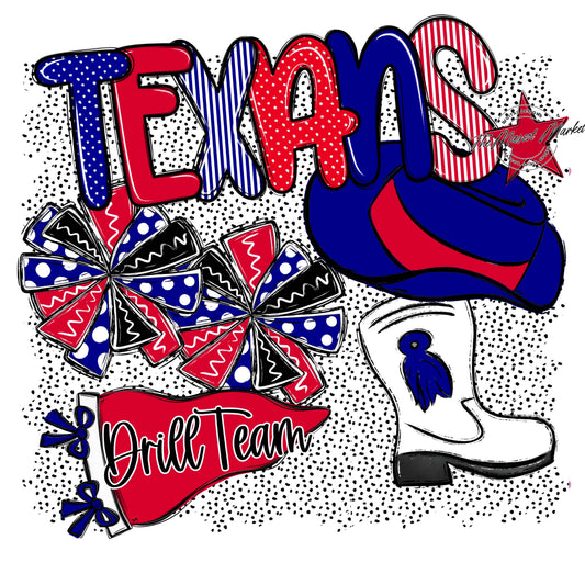 Texans Drillteam Spirit-Blue & Red
