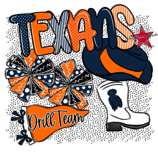 Texans Drillteam Spirit-Navy & Orange