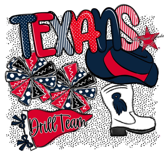 Texans Drillteam Spirit-Navy & Red