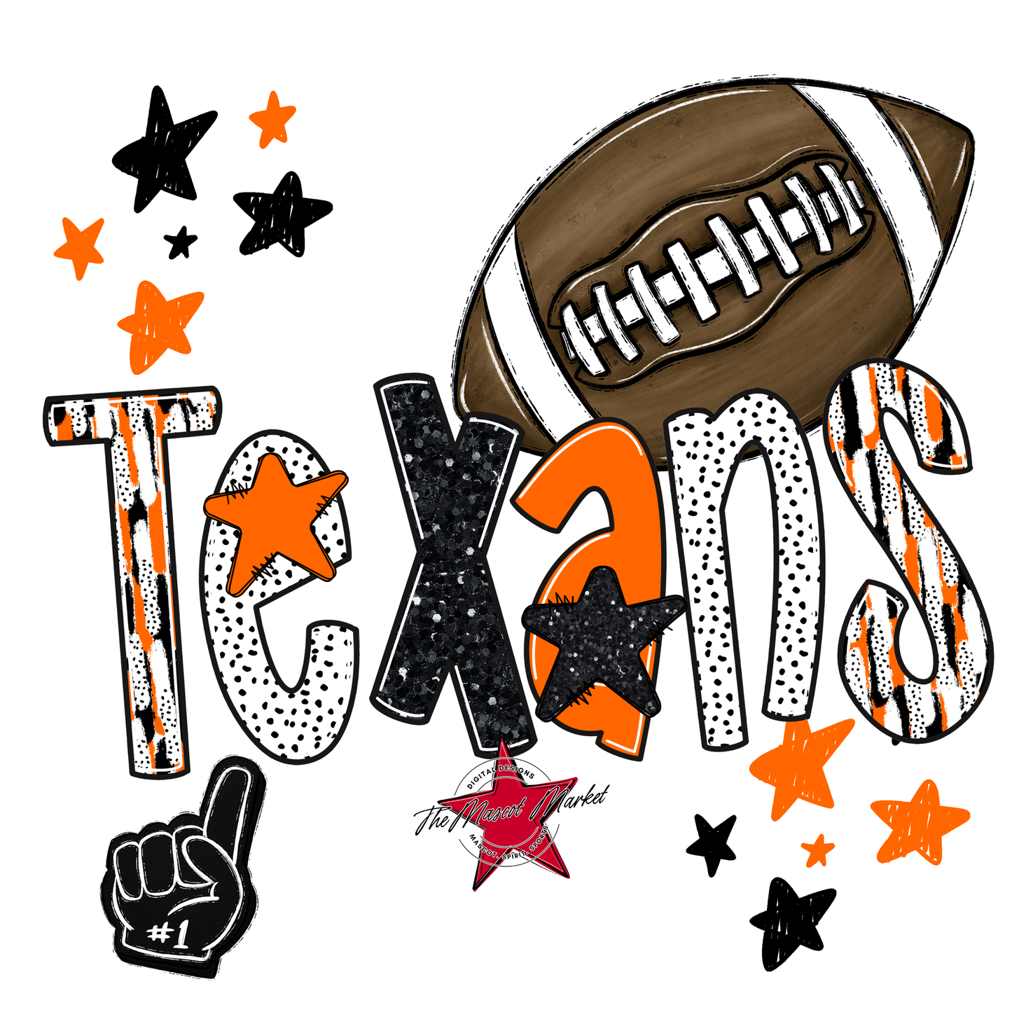 Texans Football Scrape-Orange