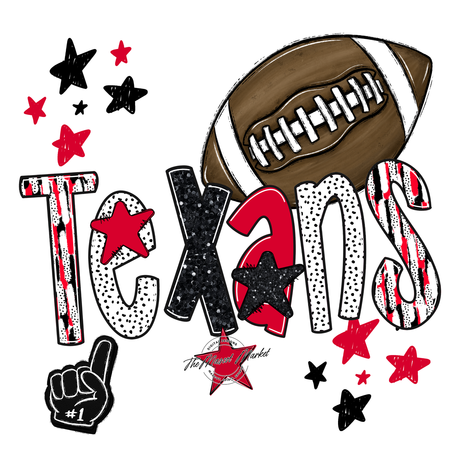 Texans Football Scrape-Red