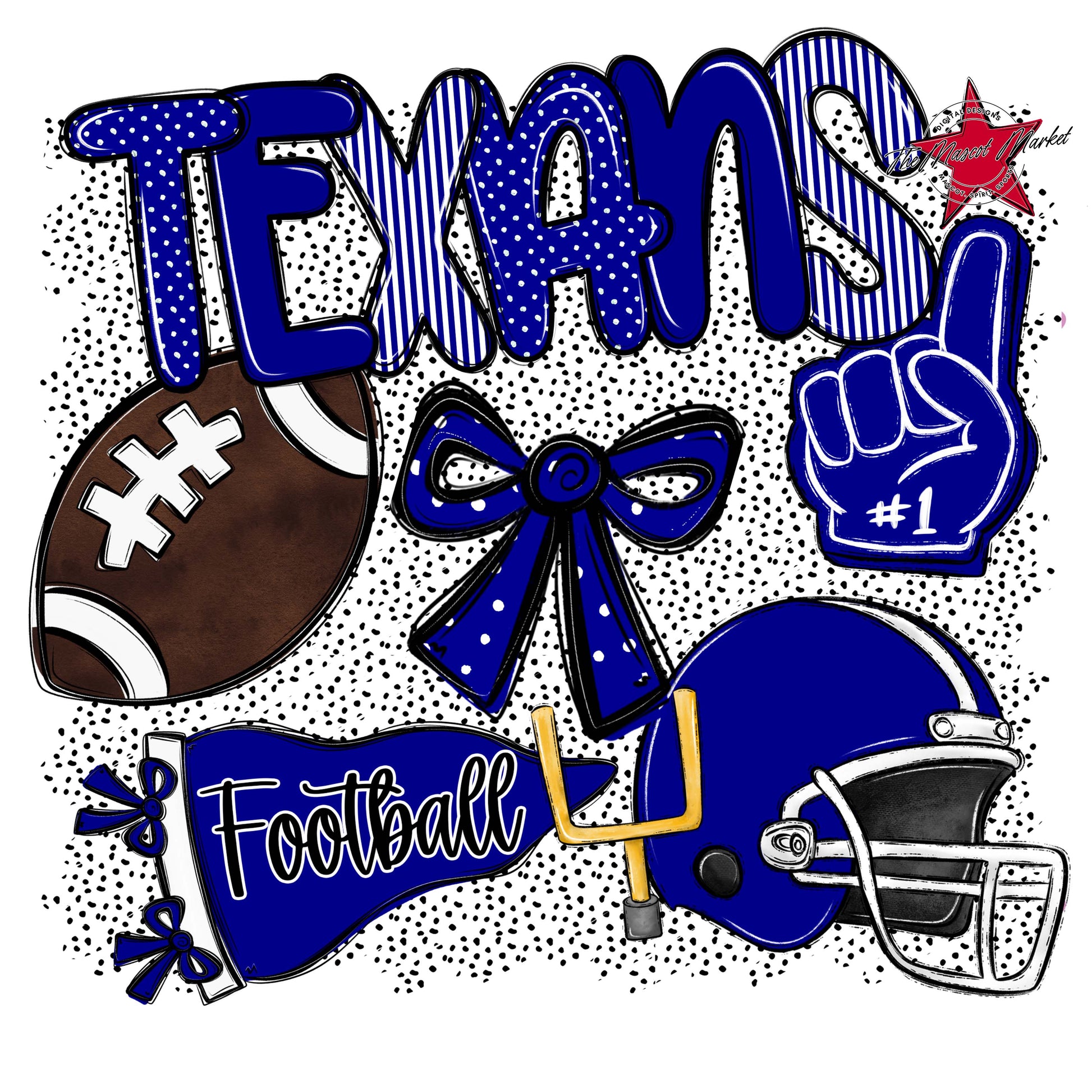 Texans Football Spirit-Blue