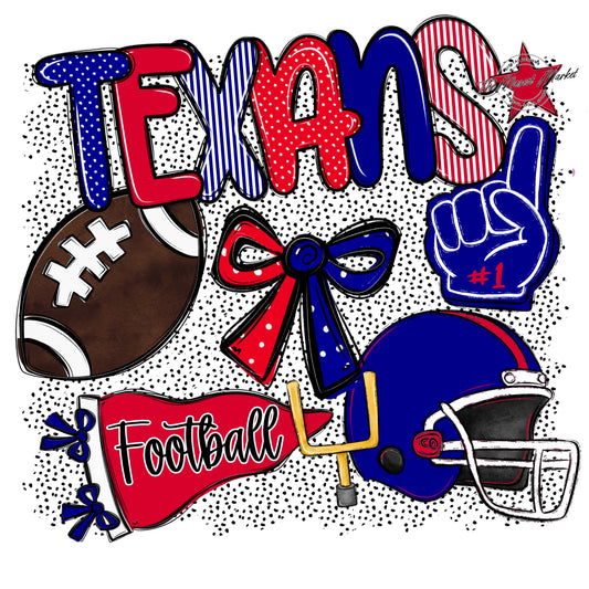 Texans Football Spirit-Blue & Red