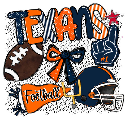 Texans Football Spirit-Navy & Orange