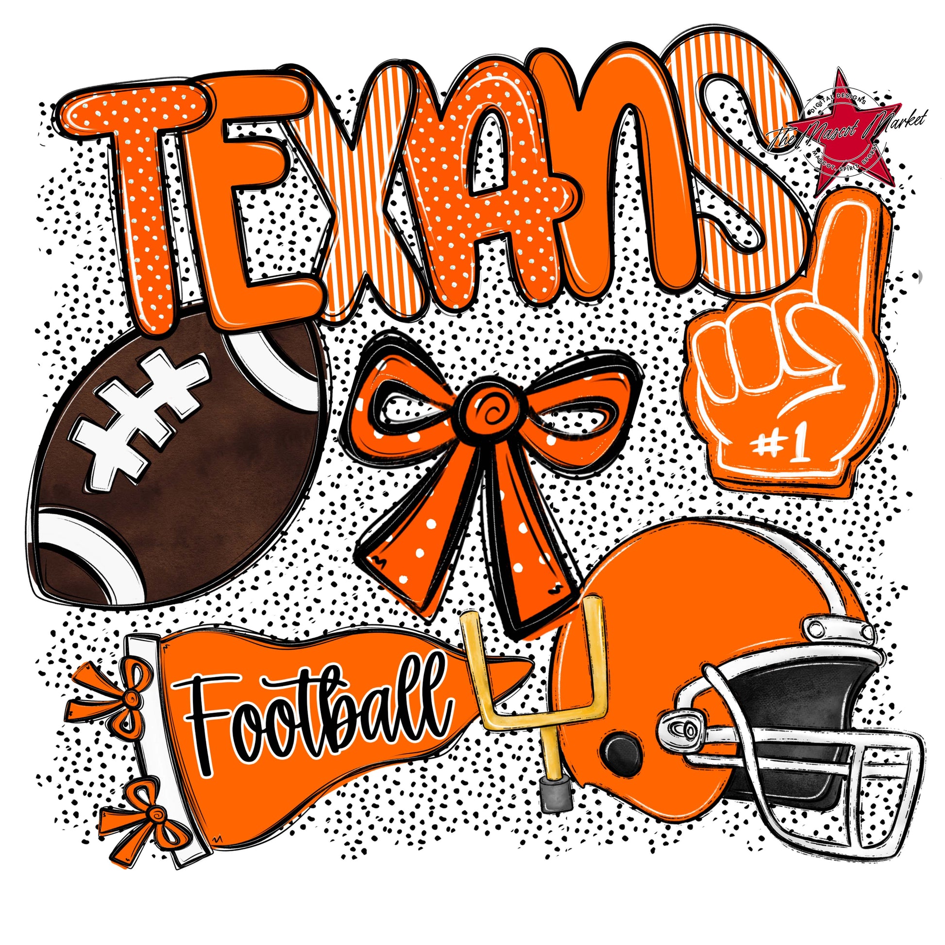 Texans Football Spirit-Orange