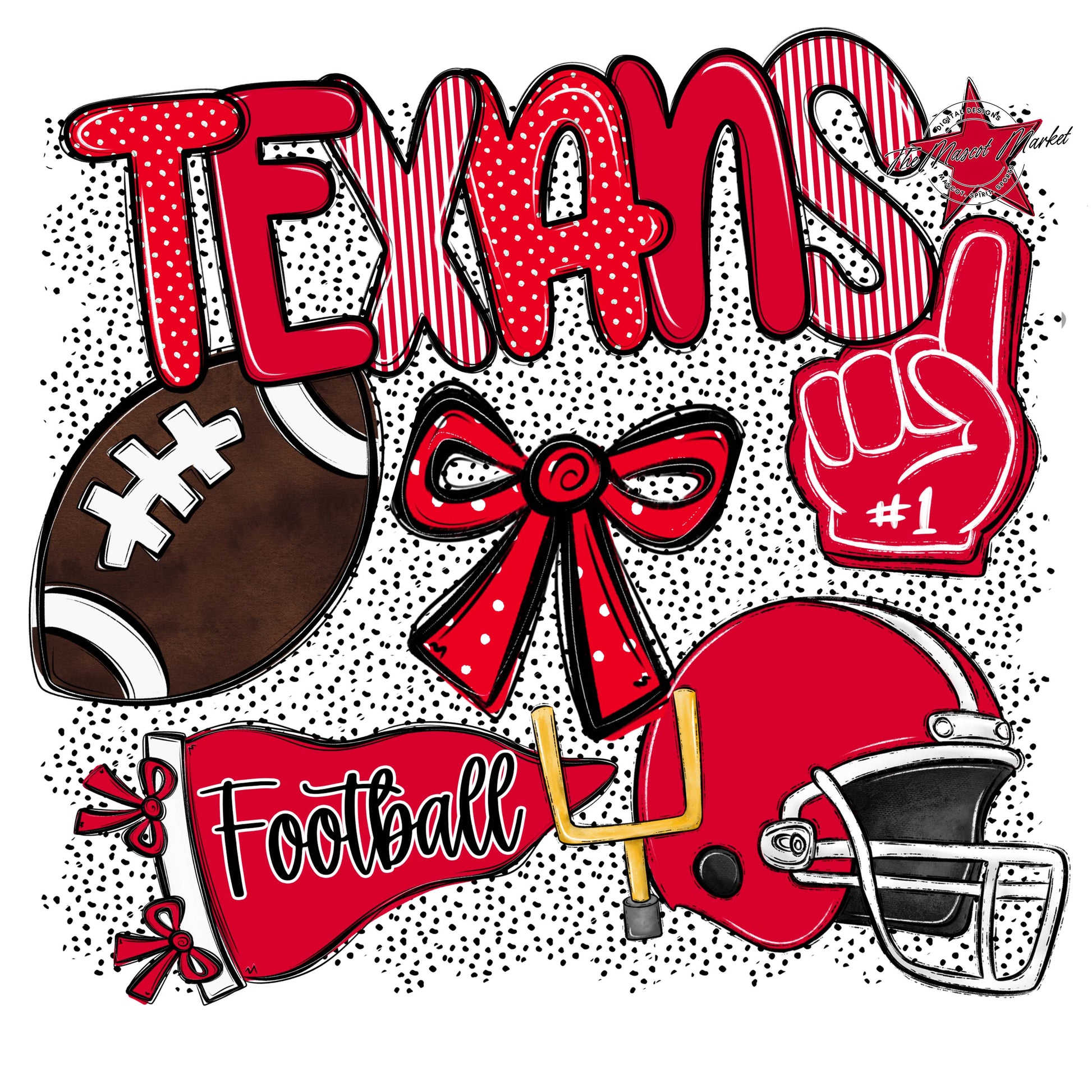 Texans Football Spirit-Red