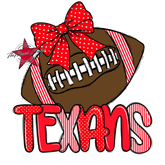 Texans Football Spirit Design-Bright Red