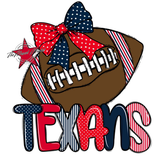 Texans Football Spirit Design-Navy & Red