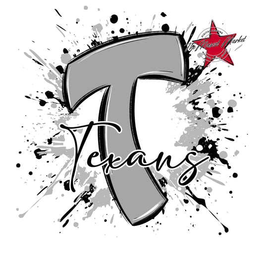 Texans Mascot Splatter-Grey