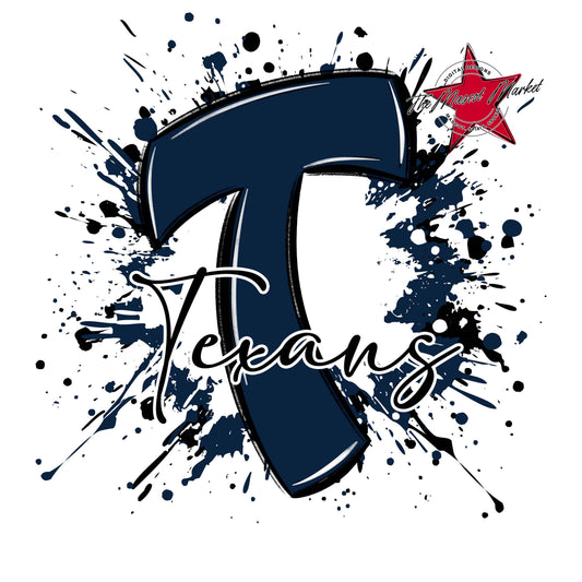 Texans Mascot Splatter-Navy