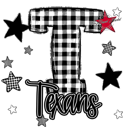 Texans Plaid Star Design-Black