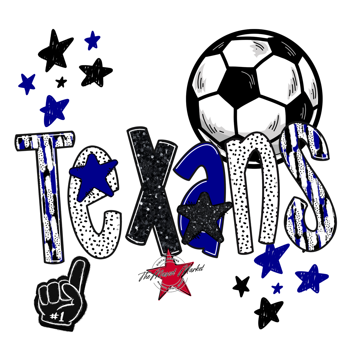 Texans Soccer Scrape-Blue