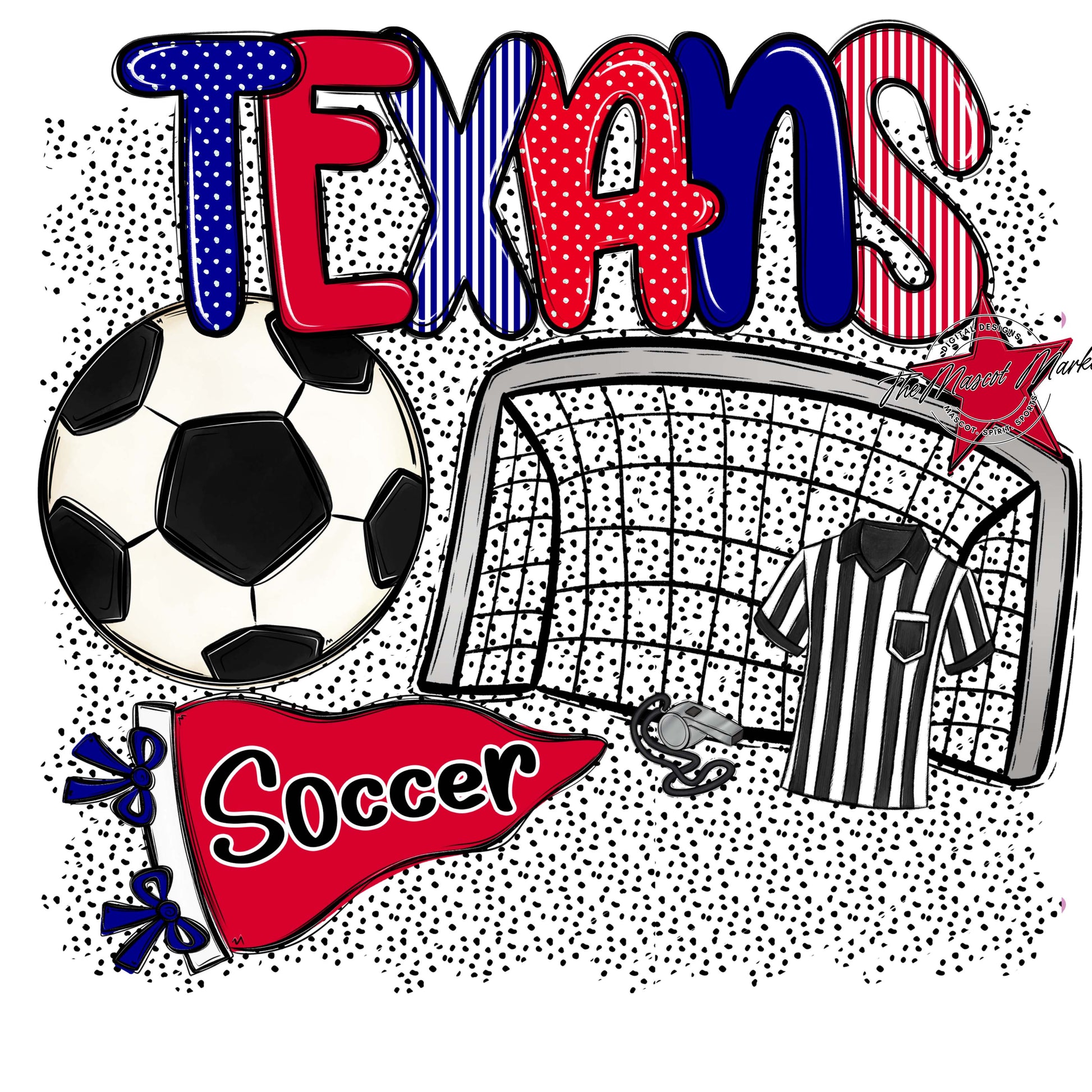 Texans Soccer Spirit-Blue & Red