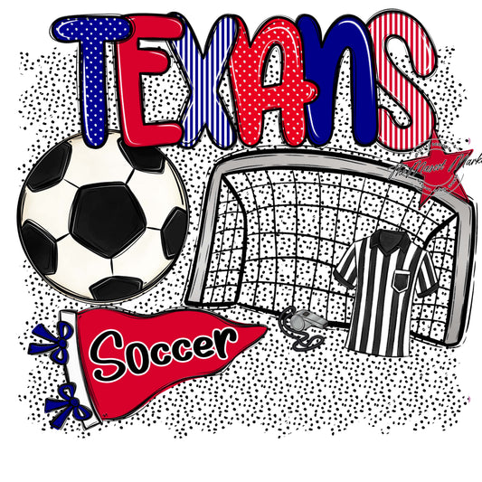 Texans Soccer Spirit-Blue & Red