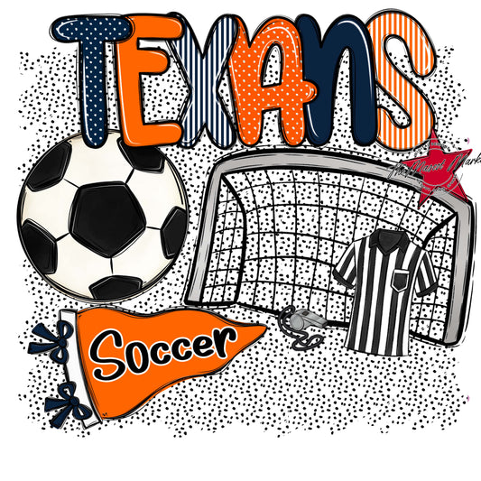 Texans Soccer Spirit-Navy & Orange